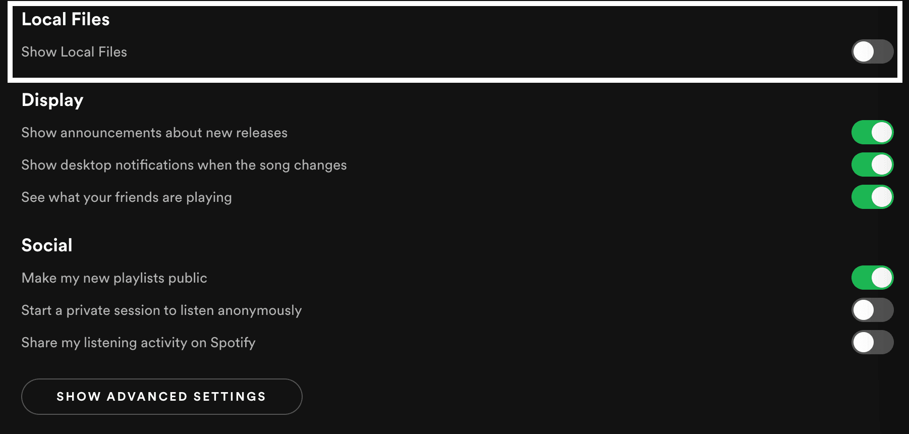 local files spotify