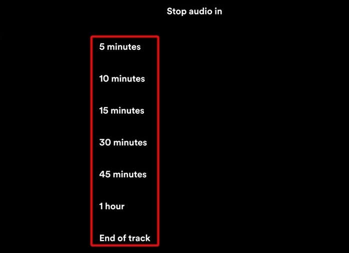 spotify sleep timer